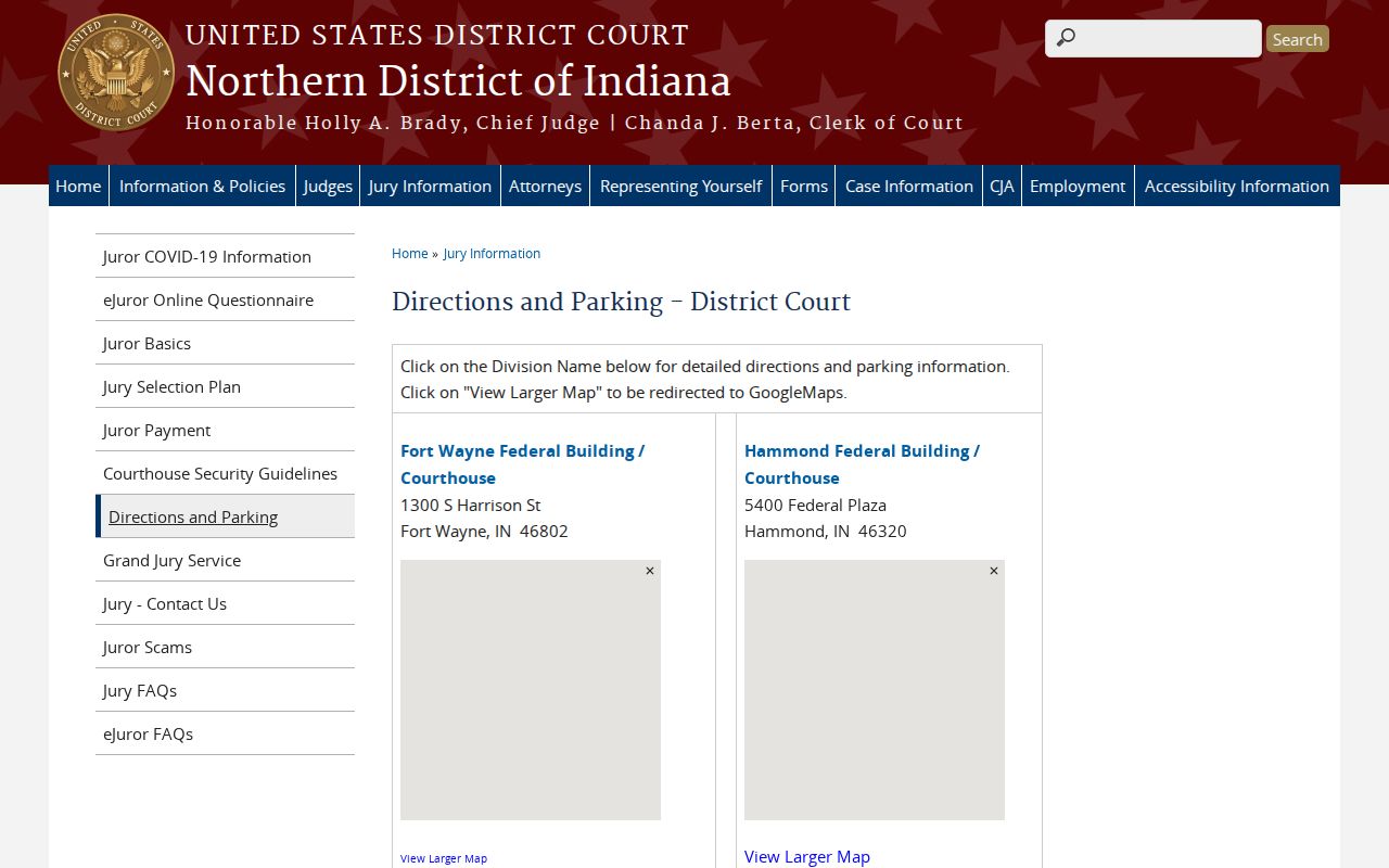 St. Joseph County federal hearing courthouse access