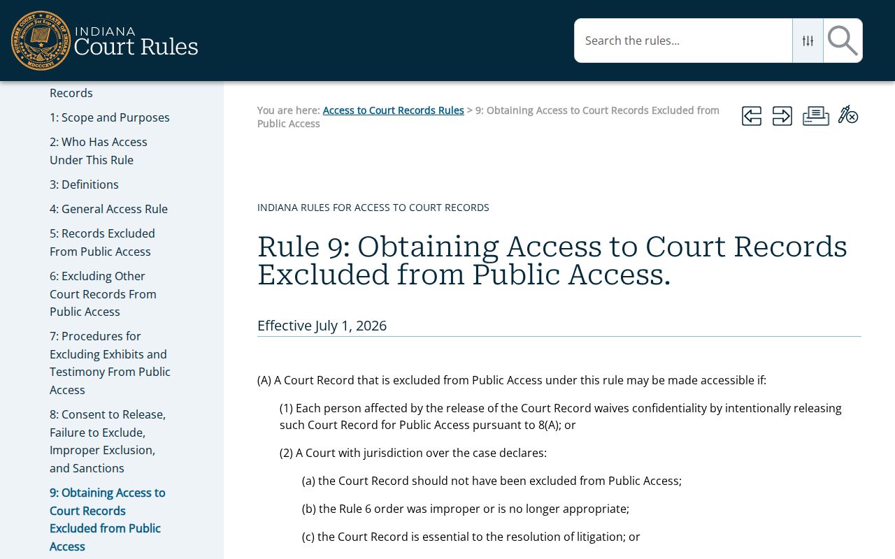 St. Joseph County court records extraordinary access procedure