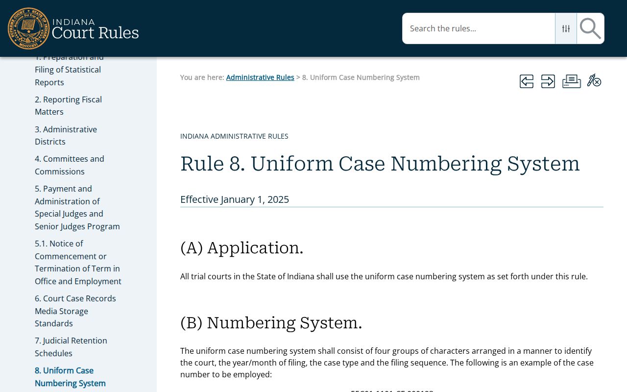 Indiana case numbering for St. Joseph County court records