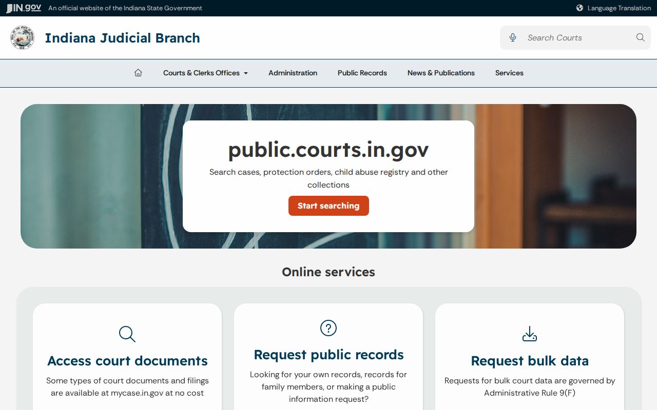 Indiana court records hub for St. Joseph County docket access