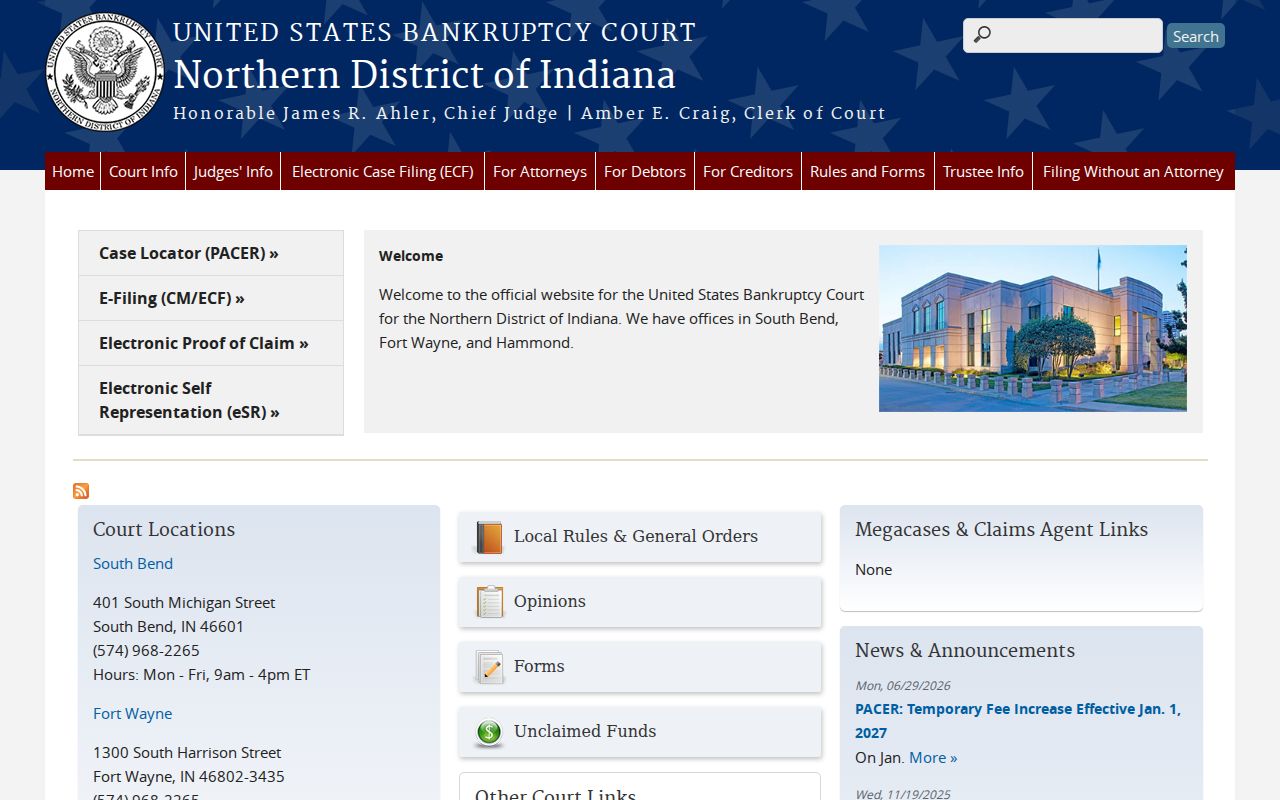 Mishawaka court records Northern District bankruptcy court